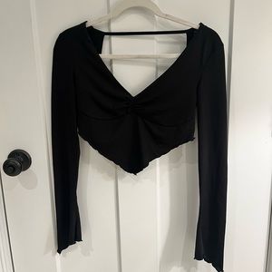 Tigermist open back black crop